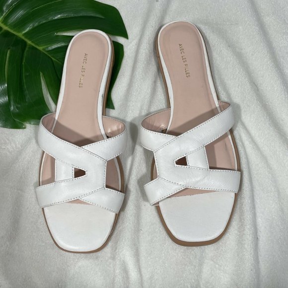 NWD‎ Avec Les Filles Blaye Slide Sandals off White - Picture 1 of 12